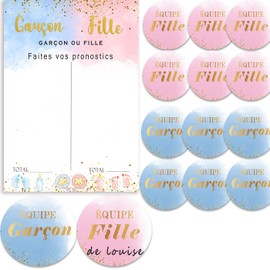 Gender Reveal Games Baby Shower Pronostics for Gender Reveal (Poster + 84 Stickers)