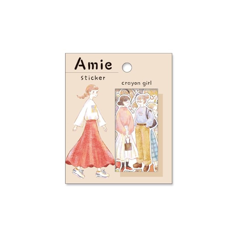 Amie Sticker [crayon girl] Cute Flake Sticker 81