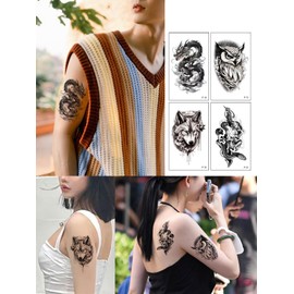 WST-P-30 Tattoo Stickers Japanese Pattern Japanese Carved Stickers Waterproof Long Lasting Tiger Eagle Lion Butterfly Flower Spider Snake Dark