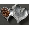 Dos corazones entrelazada Bandeja para servir con textura Aluminio 30,5