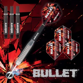 Unicorn Steel Tip Darts Set | Gary 'The Flying Scotsman' Anderson Bullet | Super Durable Natural Stainless Steel Barrels | 24 g