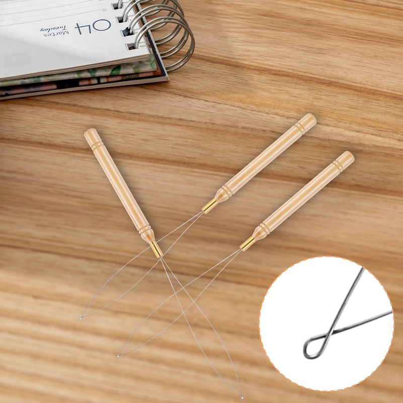 3 Pcs Hair Extension Tools, Hair Beader Tool, Threader Pulling