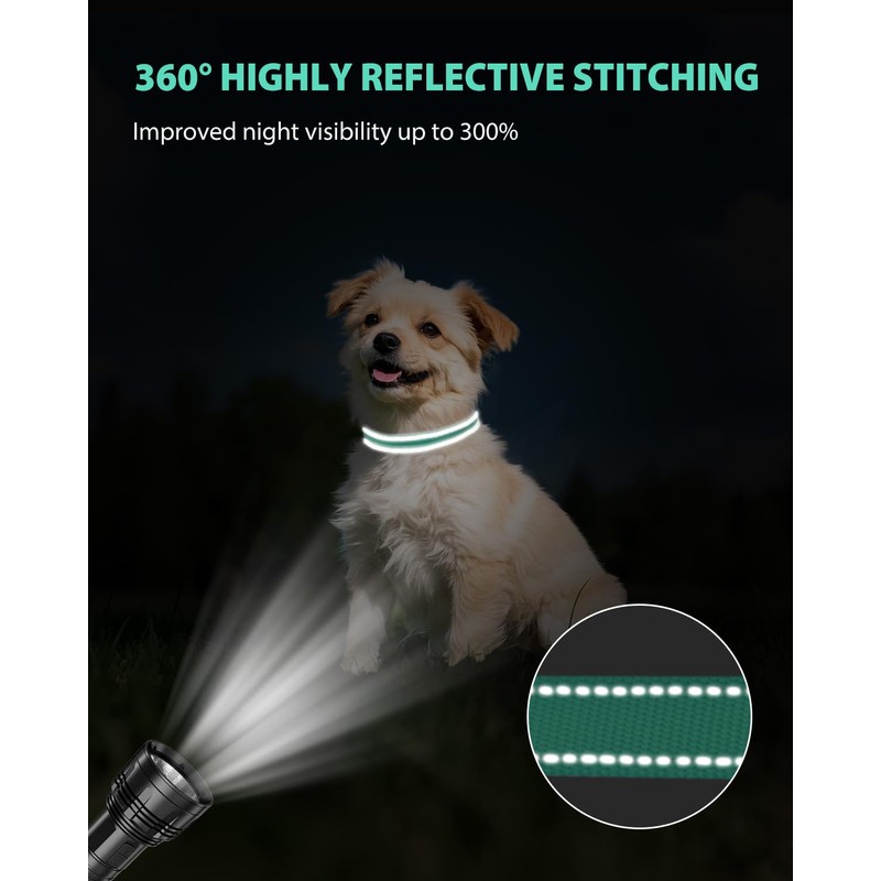Joytale Small Dog Collar, Reflective and Adjustable Nylon Collar with