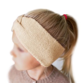 Papierdrachen Children's Knitted Headband - Beige - Comfortable & Stylish with Knot - Perfect Accessory for Boys and Girls