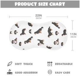 vvfelixl Muslin Burp Cloths Bernese Mountain Dog Baby Washcloths for Baby Girl Boys 2 Pack