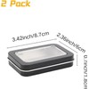 LIGHUFEIC 2 Pack Visualization Metal Hinged Tin Box Metal Rectangular