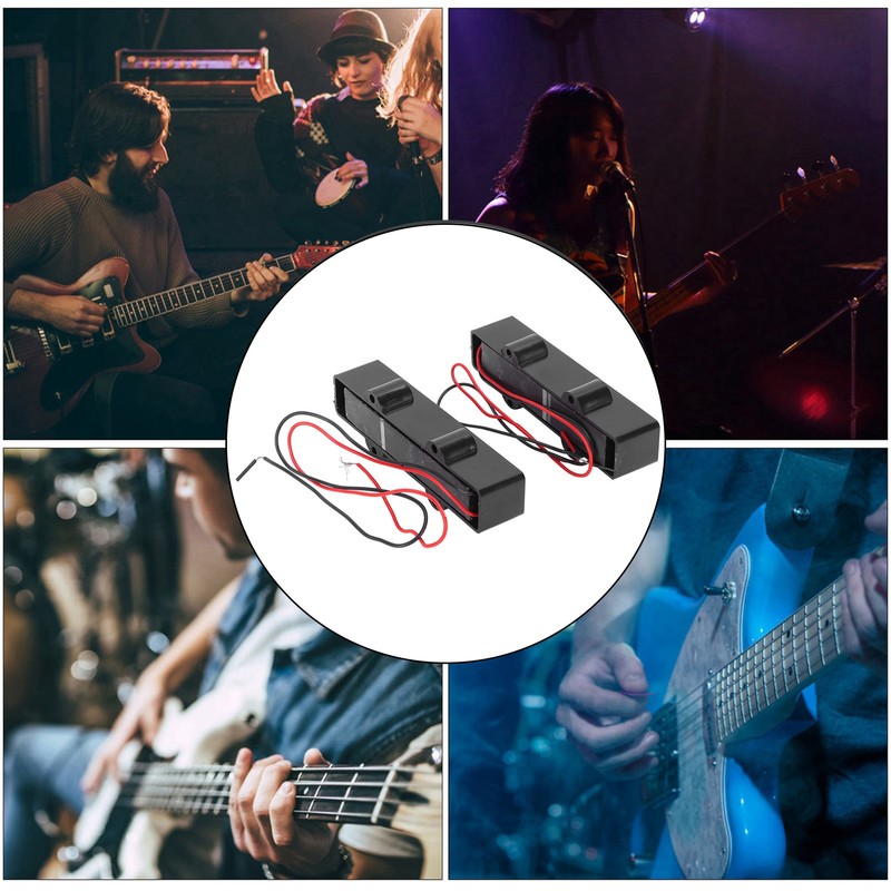 2Pcs 4 String Bass Pickup Bridge Volume Collection Equalizer Electric