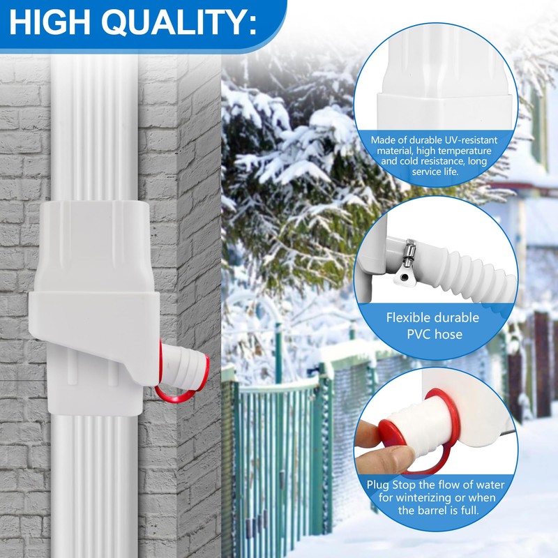 Downspout Rainwater Collection, Rain Barrel Diverter Kit Fits 2 “x