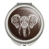 White African Elephant Tribal Compact Travel Purse Handbag Makeup Mirror