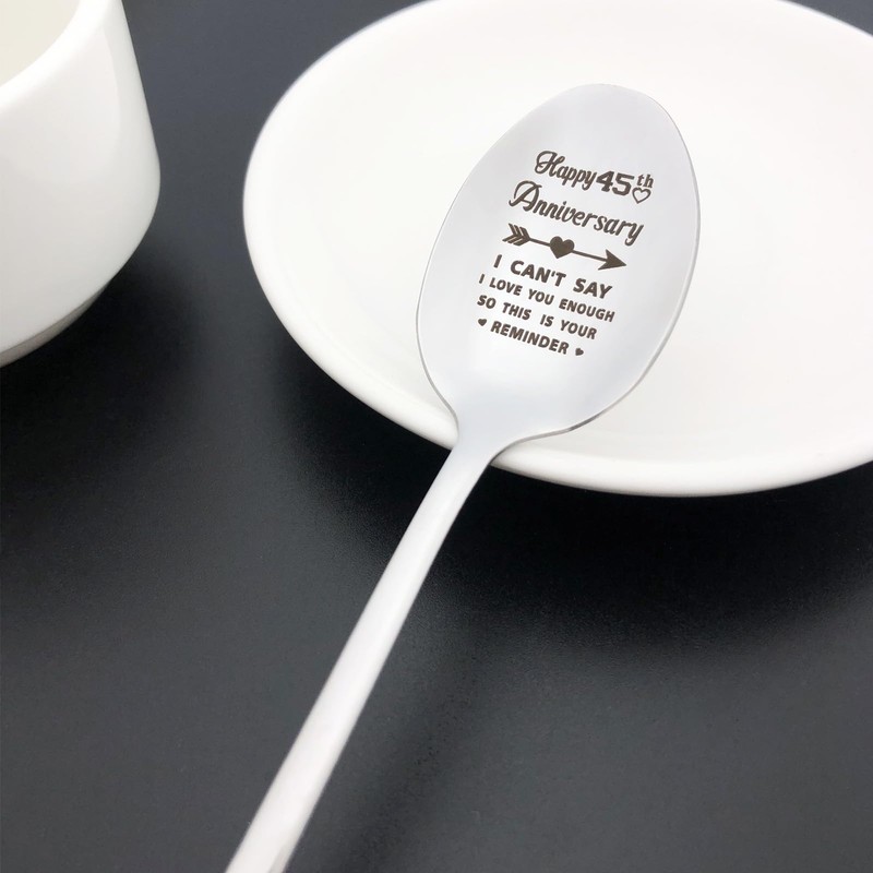 45th Anniversary Spoon Gifts for Him Her 45th Wedding Anniversary