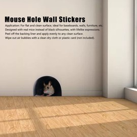 20 pieces 3D mouse hole, realistic wall sticker, mouse hole sticker, mouse in a hole, wall sticker, funny art, home decoration, vinyl, for living room, children's room, bedroom, children's room (2),