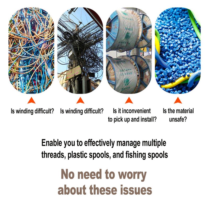 6 Pcs Plastic Spool 71mm Black Bobbin Round Ends Empty