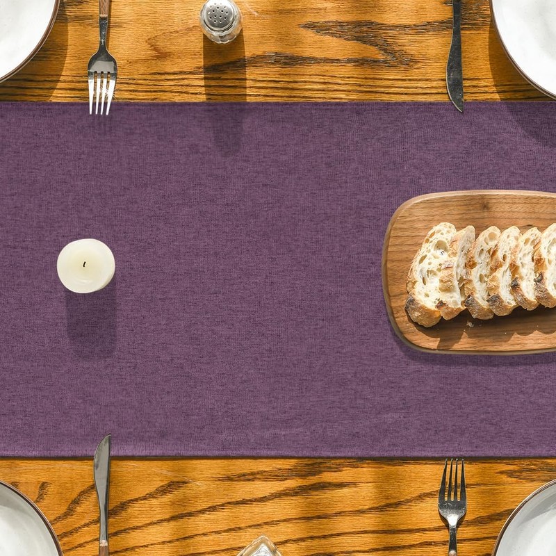 Artoid Mode Purple Table Runner, Washable Kitchen Dining Table Decoration,