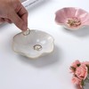White Ceramic Jewelry Dish, Lotus Leaf-Shaped Trinket Tray and Ring