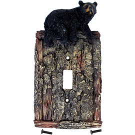 Rainbow Trading RA 4314 Black Bear Decorative Single Switch Plate Cover
