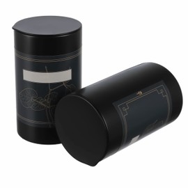 Dosenritter 6 x round spice jars, including 6 classic floral labels, aroma-proof, made of metal, for 140 g each, Earl Gre, 12.8 x 7.4 cm (H,ø), also ideal as a herb or tea tin