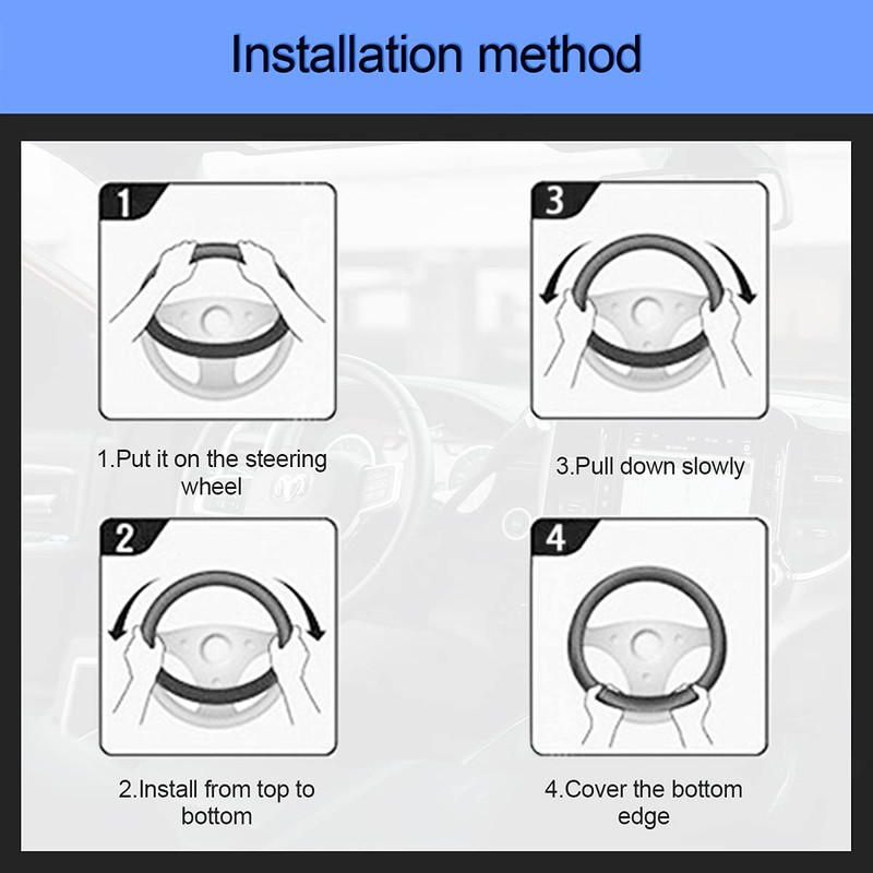 LoyaForba Car Steering Wheel Cover, Microfiber PU Leather Elastic Carbon