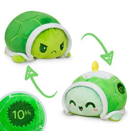 TeeTurtle - The Original Reversible Turtle Plushie - 10th Anniversary Cupcake - Cute Sensory Fidget Stuffed Animals That Show Your Mood