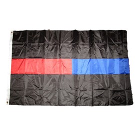 AES 3x5 First Responder Police Fire Department Red Blue Line Flag 3'x5'