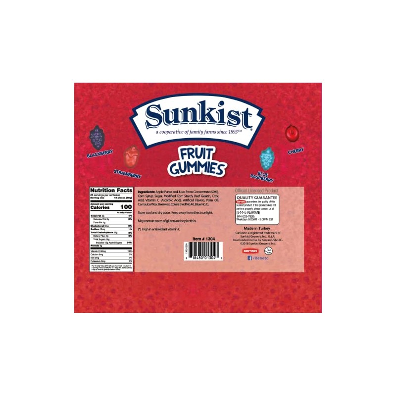 Sunkist Fruit Gummies Berries Blast