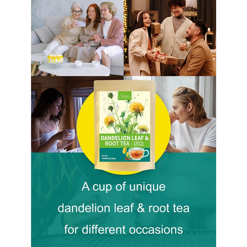 TeeLux Dandelion Leaf & Root Tea Bags, Natural Roasted Dandelion