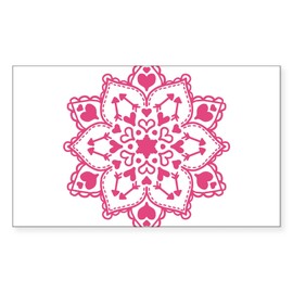CafePress Heart Mandala, Valentine's Day Quotes, Love, Be Mi Rectangle Bumper Sticker Car Decal