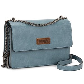 Wrangler Flap Crossbody Purse for Women Shoulder Bag Vintage Wallets with Chain:_Pink