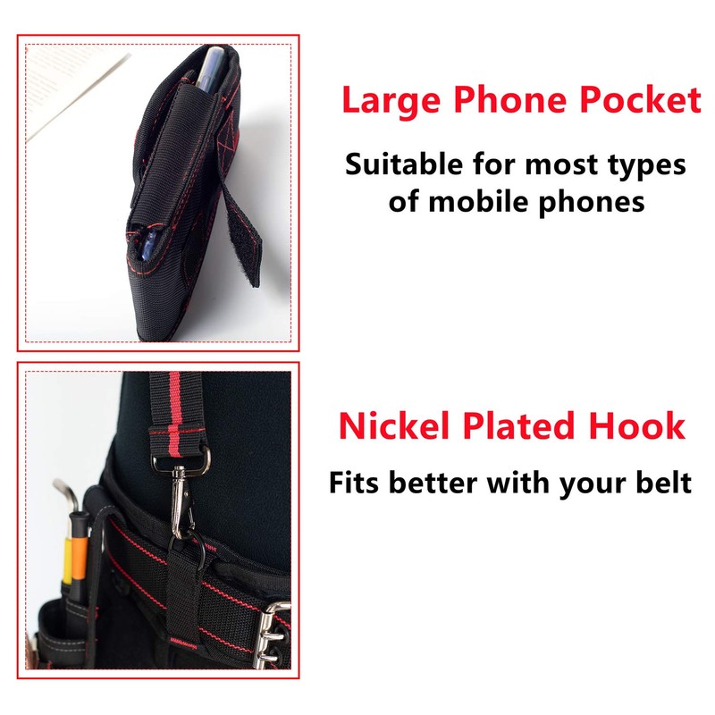AISENIN Tool Belt Suspenders Construction Work Suspenders with Magnet Pocket,
