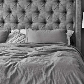 Vintage Washed French Linen Duvet Cover Set (Shabby Chic) (Full/Queen, Driftwood)