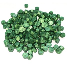 Wax Octagonal Wax Seal Stamps, Pack of 500 Sealing Wax Beads, for Vintage Sealing Wax and Letter, Invitations, Cards, Package Gift (Grass Green, 500)