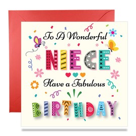 Papa Prints Niece Birthday Cards for Women Niece Birthday Cards Adult (145 x 150 mm) Niece Birthday Cards for Men Happy Birthday Card Niece with Envelope Birthday Card for Niece