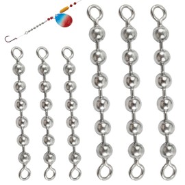 Fishing Bead Chain Swivels Stainless Steel Catfish Swivels Catfish Tackle Catfish Fishing Swivels High Speed Roller Swivels Chain Rig Fishing Tackle Gear for Freshwater Saltwater (4.5-60PCS)