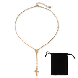 Cross Chain, Cross Chain, Cross Chain, Gold Women's Cross Pendant Necklace, Hypoallergenic 18K Gold-Plated Chain, Christian Jewellery Gifts for Women, Girls