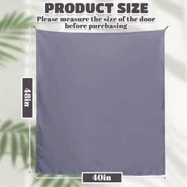 Pinkunn 40 x 48 Inch Office Cubicle Curtain with Stainless Steel Self Adhesive Hook Portable Privacy Door Partition Room Office Divider(Gray)