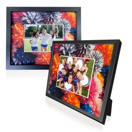 iFrame Commemorative Sports Athletics Picture Frames I Fits 5x7 Photograph I Real Wood Black Finish I Desktop, Table Or Wall Mount I Shatterproof Plexiglass I Made In USA I Cheer