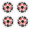 Rockville (4) Rockville RKL65MBW 6.5" 700w Marine Boat Speakers w/LED+Black/Wh