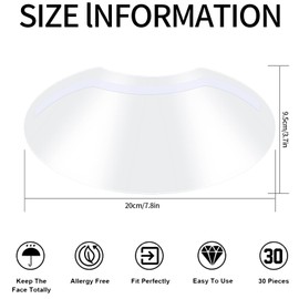 Xujinsongg Shower Face Eye Shields, 50 Pcs Eyebrow Shower Shield Visors, Eyelash Extensions Shower Face Shield, Microblading Makeup Protector Face Cover Shield for Salon Eyelid Aftercare Hairspray