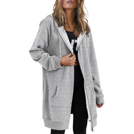 Zeagoo Ladies Womens Classic Fleece Pea Coat Jacket for Cocktail Party,Gray,X-Large