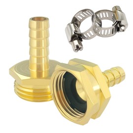 Hooshing 1/4" Garden Hose Repair Kit Male and Female Brass Hose Mender End Repair Connector with Clamps