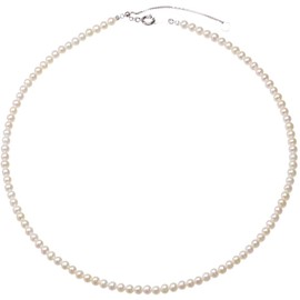 Pearl Music Pearl Necklace, For Ceremonial Occasions, Luxury Freshwater Pearls, Baby Pearls, 0.2 - 0.18 inches (4 - 4.5 mm), For Weddings, Yukata, Pearl