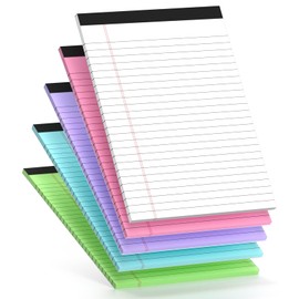 5 Pcs Note Pads 5 x 8 Inch Small Legal Pads 5 x 8 Colored Notepad 5 x 8 Micro Perforated Writing Pads Lined Paper College Ruled 30 Sheets Notebook for Study, To-Do Lists, School & Office Supplies
