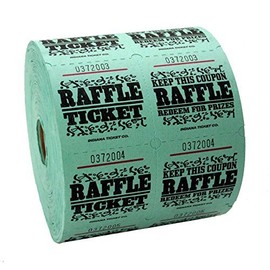 Green Raffle Tickets : roll of 1000
