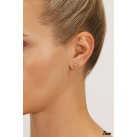 14k Gold Polished Love Knot Stud Earrings with Secure Screw Backs - 7mm (yellow-gold)