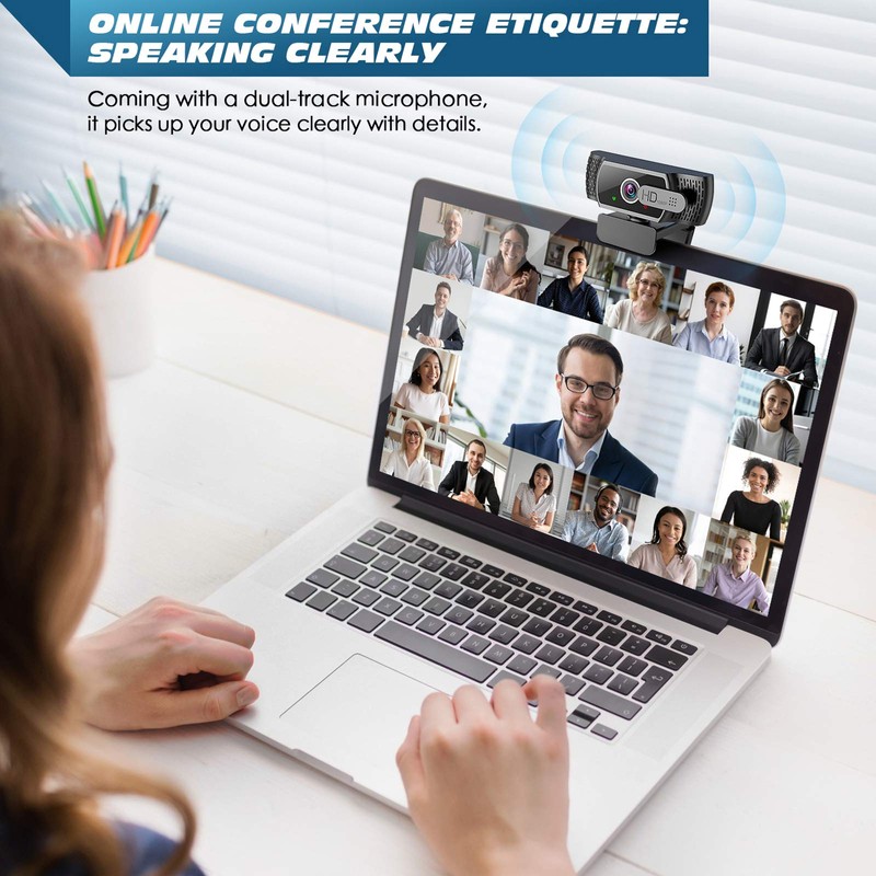 Webcam for PC with Microphone - 1080P FHD Webcam with