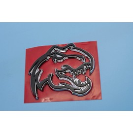 Auto Accessories Custom Dinosaurs T-Rex Badge Emblem Decal Symbol Compatible with RAM Charger Challenger Silverado f150 Sierra (Black with Chrome Outline)