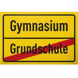DankeDir! Gymnasium Grundschule - 30 x 20 cm plastic sign - funny gift for school transition - party decoration back to school - gift idea for high school students