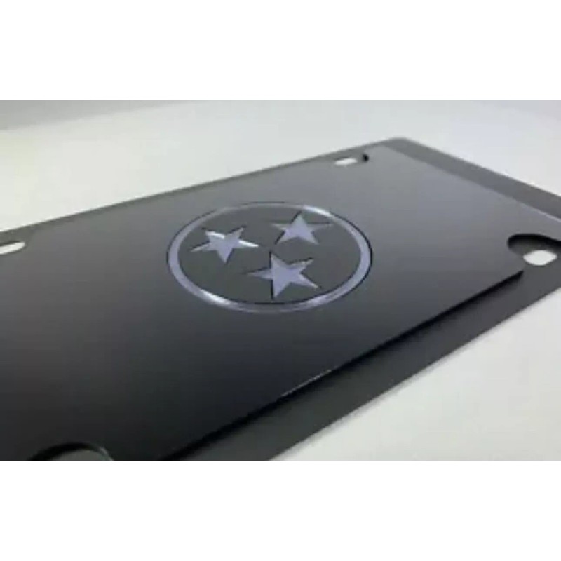BLVD Stealth Black Premium Acrylic License Plate 3D Black Tennessee