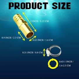 humyeam 4 Pack Garden Hose Connector Repair Mender Kit with Stainless Clamp, Fits 3/4" - 5/8" Water Hose Repair Fitting