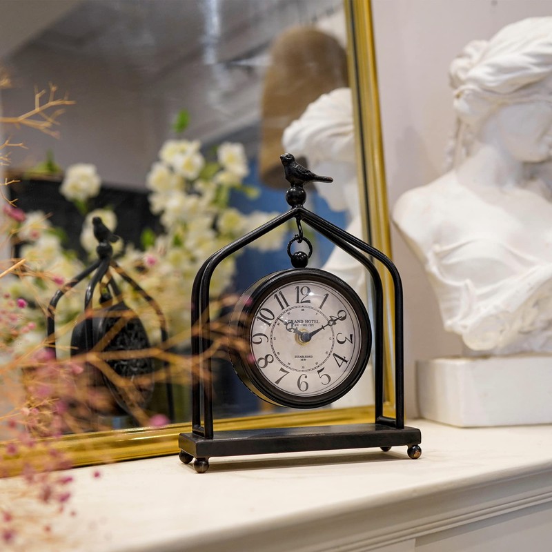 SOFFEE DESIGN 7.5'' x 10'' Mantel Clock Iron Tower Frame,