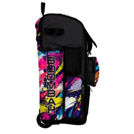 Boombah Rolling Superpack Baseball/Softball Gear Bag - Telescopic Handle - Holds 4 Bats - Wheeled Version - Shattered 2 Multi